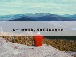 双十一晚会停办，改变的还有电商生态