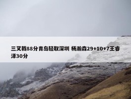 三叉戟88分青岛轻取深圳 杨瀚森29+10+7王睿泽30分