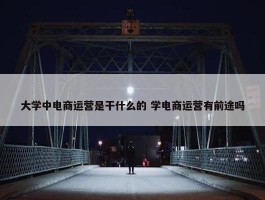 大学中电商运营是干什么的 学电商运营有前途吗