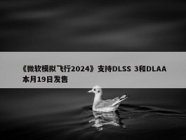 《微软模拟飞行2024》支持DLSS 3和DLAA 本月19日发售