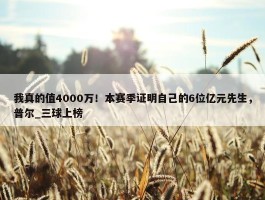 我真的值4000万！本赛季证明自己的6位亿元先生，普尔_三球上榜