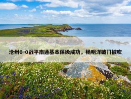 沧州0-0战平南通基本保级成功，杨明洋破门被吹