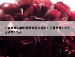 巴塞罗那vs拜仁慕尼黑球员评分：拉菲尼亚9.2分，诺伊尔5.2分