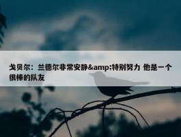 戈贝尔：兰德尔非常安静&特别努力 他是一个很棒的队友