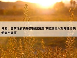 马龙：目前没有约基奇最新消息 不知道周六对阵独行侠他能不能打