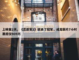 上映第2天，《志愿军2》就丢了冠军，成龙新片7小时票房仅909万