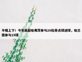 不相上下！今年英超哈弗茨参与20粒非点球进球，哈兰德参与19球