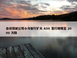 自动驾驶公司小马智行扩大 ADS 发行规模至 2000 万股