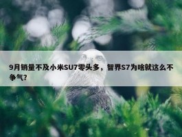 9月销量不及小米SU7零头多，智界S7为啥就这么不争气？