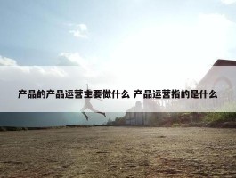 产品的产品运营主要做什么 产品运营指的是什么