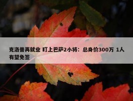 克洛普再就业 盯上巴萨2小将：总身价300万 1人有望免签