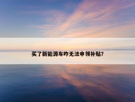 买了新能源车咋无法申领补贴？