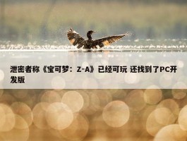 泄密者称《宝可梦：Z-A》已经可玩 还找到了PC开发版