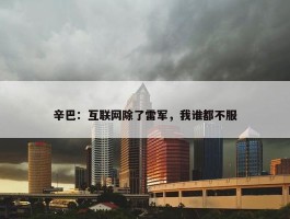 辛巴：互联网除了雷军，我谁都不服