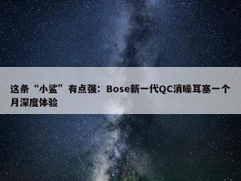 这条“小鲨”有点强：Bose新一代QC消噪耳塞一个月深度体验