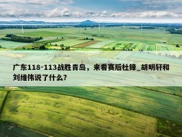 广东118-113战胜青岛，来看赛后杜锋_胡明轩和刘维伟说了什么？