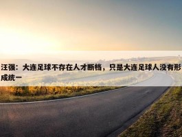 汪强：大连足球不存在人才断档，只是大连足球人没有形成统一