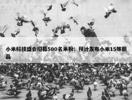 小米科技盛会招募500名米粉：预计发布小米15等新品