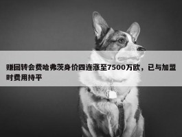 赚回转会费哈弗茨身价四连涨至7500万欧，已与加盟时费用持平