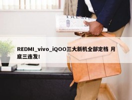 REDMI_vivo_iQOO三大新机全部定档 月底三连发！