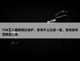 TVB艺人最新排位出炉，高海宁上位成一姐，袁伟豪突然跌落二线