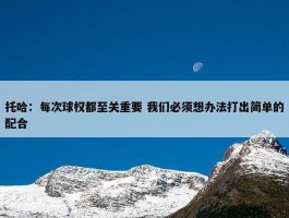 托哈：每次球权都至关重要 我们必须想办法打出简单的配合