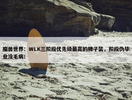 魔兽世界：WLK三阶段优先级最高的牌子装，阶段伪毕业没毛病！