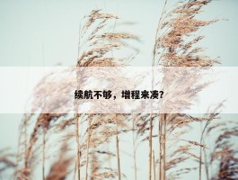 续航不够，增程来凑？