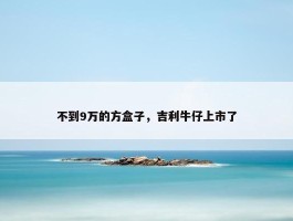 不到9万的方盒子，吉利牛仔上市了