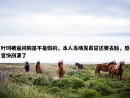 叶珂被逼问胸是不是假的，本人当场发毒誓还要去验，感觉快崩溃了