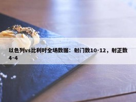 以色列vs比利时全场数据：射门数10-12，射正数4-4