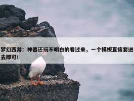 梦幻西游：神器还玩不明白的看过来，一个模板直接套进去即可！