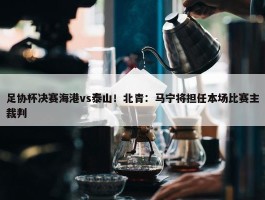 足协杯决赛海港vs泰山！北青：马宁将担任本场比赛主裁判