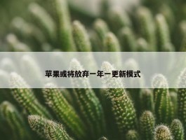 苹果或将放弃一年一更新模式