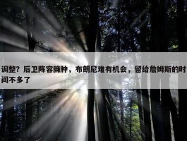 调整？后卫阵容臃肿，布朗尼难有机会，留给詹姆斯的时间不多了