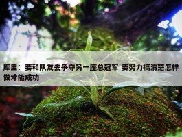 库里：要和队友去争夺另一座总冠军 要努力搞清楚怎样做才能成功