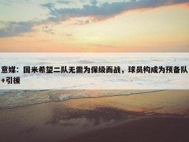 意媒：国米希望二队无需为保级而战，球员构成为预备队+引援