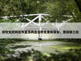 郑钦文武网首秀直落两盘击败克里斯蒂安，晋级第三轮