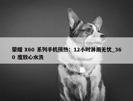 荣耀 X60 系列手机预热：12小时淋雨无忧_360 度放心水洗