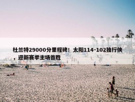 杜兰特29000分里程碑！太阳114-102独行侠，迎新赛季主场首胜