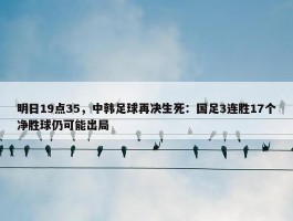 明日19点35，中韩足球再决生死：国足3连胜17个净胜球仍可能出局