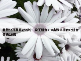 北极公开赛男双首轮：梁王组合2-0击败中国台北组合晋级16强