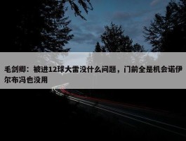 毛剑卿：被进12球大雷没什么问题，门前全是机会诺伊尔布冯也没用