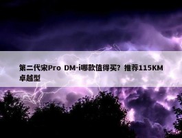 第二代宋Pro DM-i哪款值得买？推荐115KM卓越型