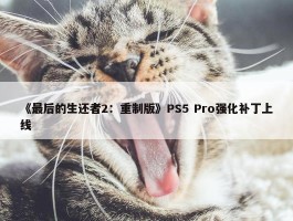 《最后的生还者2：重制版》PS5 Pro强化补丁上线