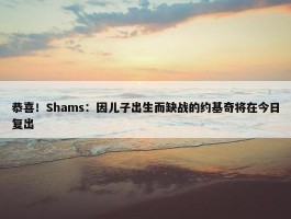 恭喜！Shams：因儿子出生而缺战的约基奇将在今日复出