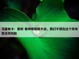 马雷斯卡：里斯-詹姆斯腿筋不适，我们不想在这个周末冒任何风险