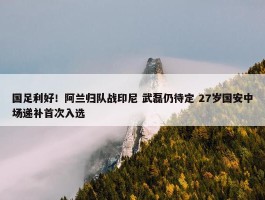 国足利好！阿兰归队战印尼 武磊仍待定 27岁国安中场递补首次入选