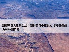 新赛季百大球星之12：狼群无可争议老大 华子目标成为NBA新门面