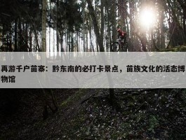 再游千户苗寨：黔东南的必打卡景点，苗族文化的活态博物馆